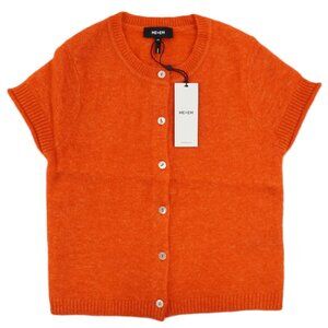 ME+EM Responsible Alpaca Button-Through Baby Tee in Orange Spice - Size XS (NWT)